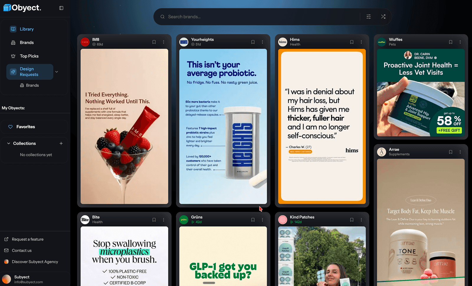 Obyect — DTC ad intelligence library